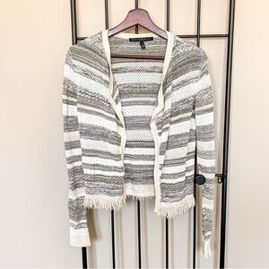 WHBM Metallic Fringe Cardigan Sz S